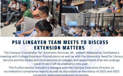 𝐋𝐎𝐎𝐊 l PSU-Lingayen Team Meets to Discuss Extension Matters