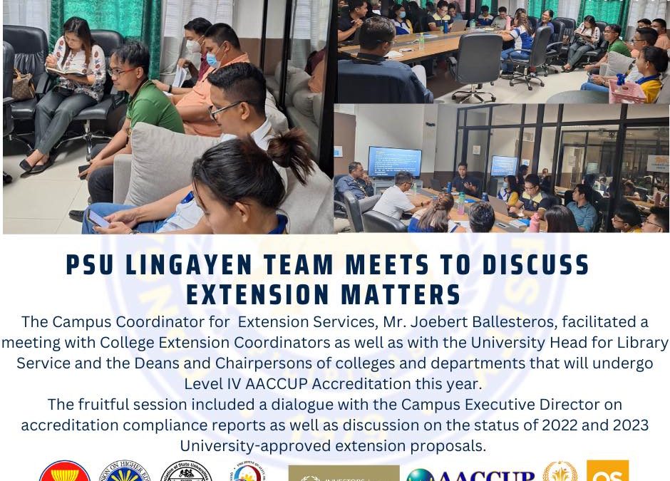 𝐋𝐎𝐎𝐊 l PSU-Lingayen Team Meets to Discuss Extension Matters